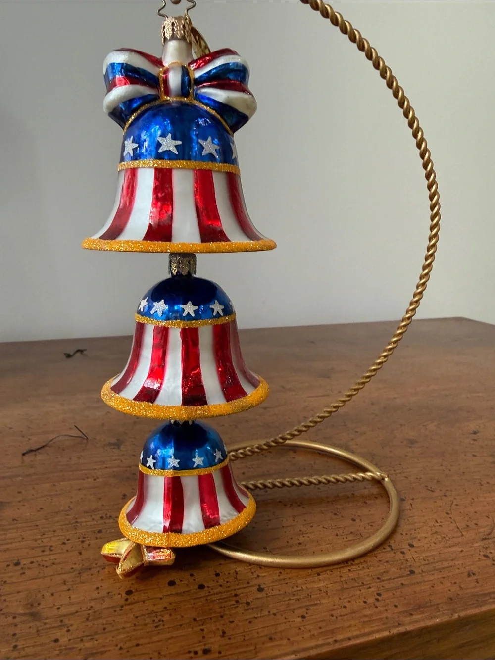 Radko Freedom Rings Forever 3 Bells 2002 Patriotic Ornament - July 4th